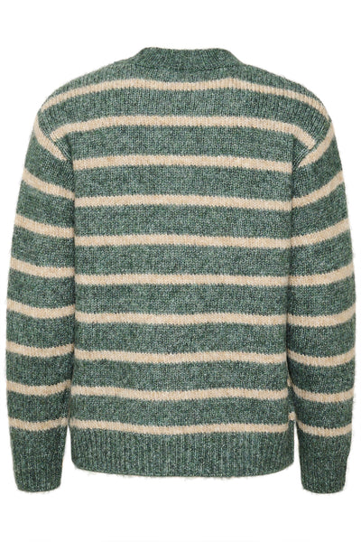 KAtrina Striped Pullover Green mel. / feather gray mel. - 10509257 Thumbnail