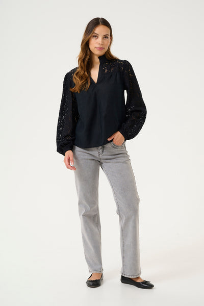 CRLiselin Lace Blouse Pitch Black - 10613845 Thumbnail