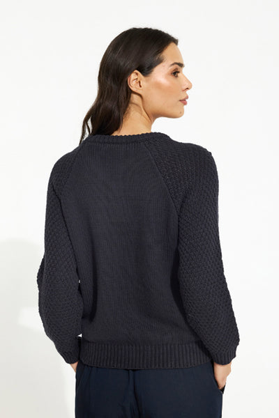 Camomile knit blouse Navy - 16269 Thumbnail