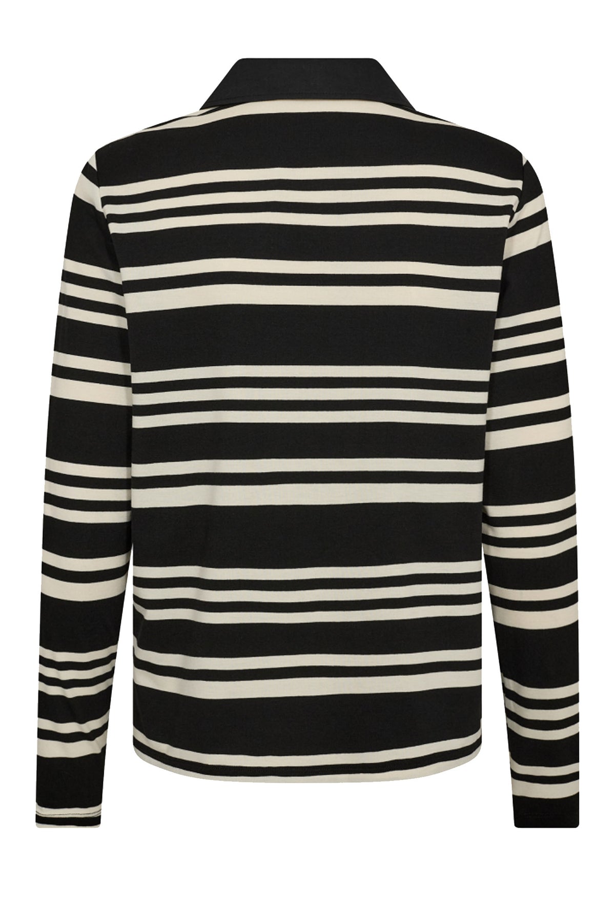 MalucaCC Stripe Polo Blouse 96-Black