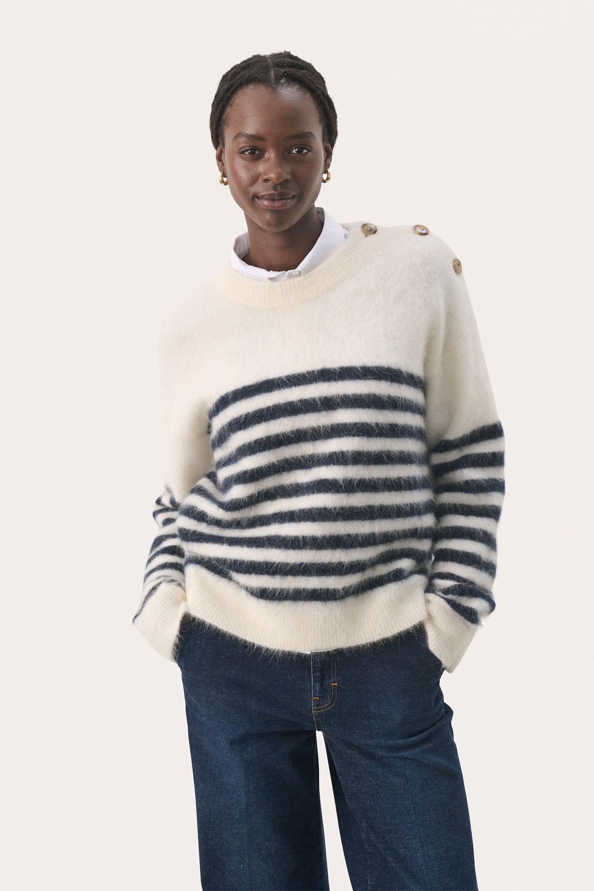 PialilPW PU Dark Navy Stripe