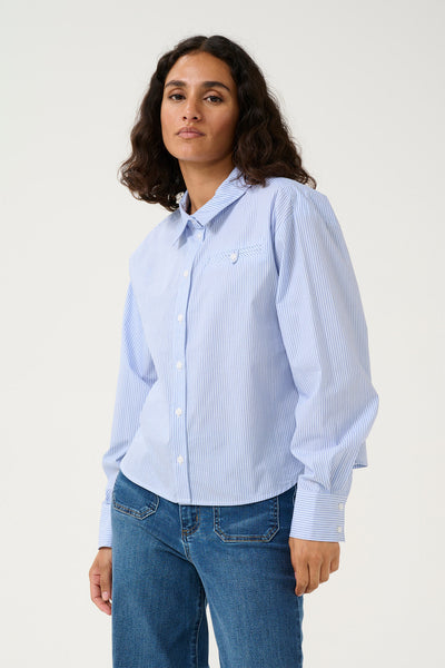 KAsofie Shirt White/Blue Stripe - 10509453 Thumbnail