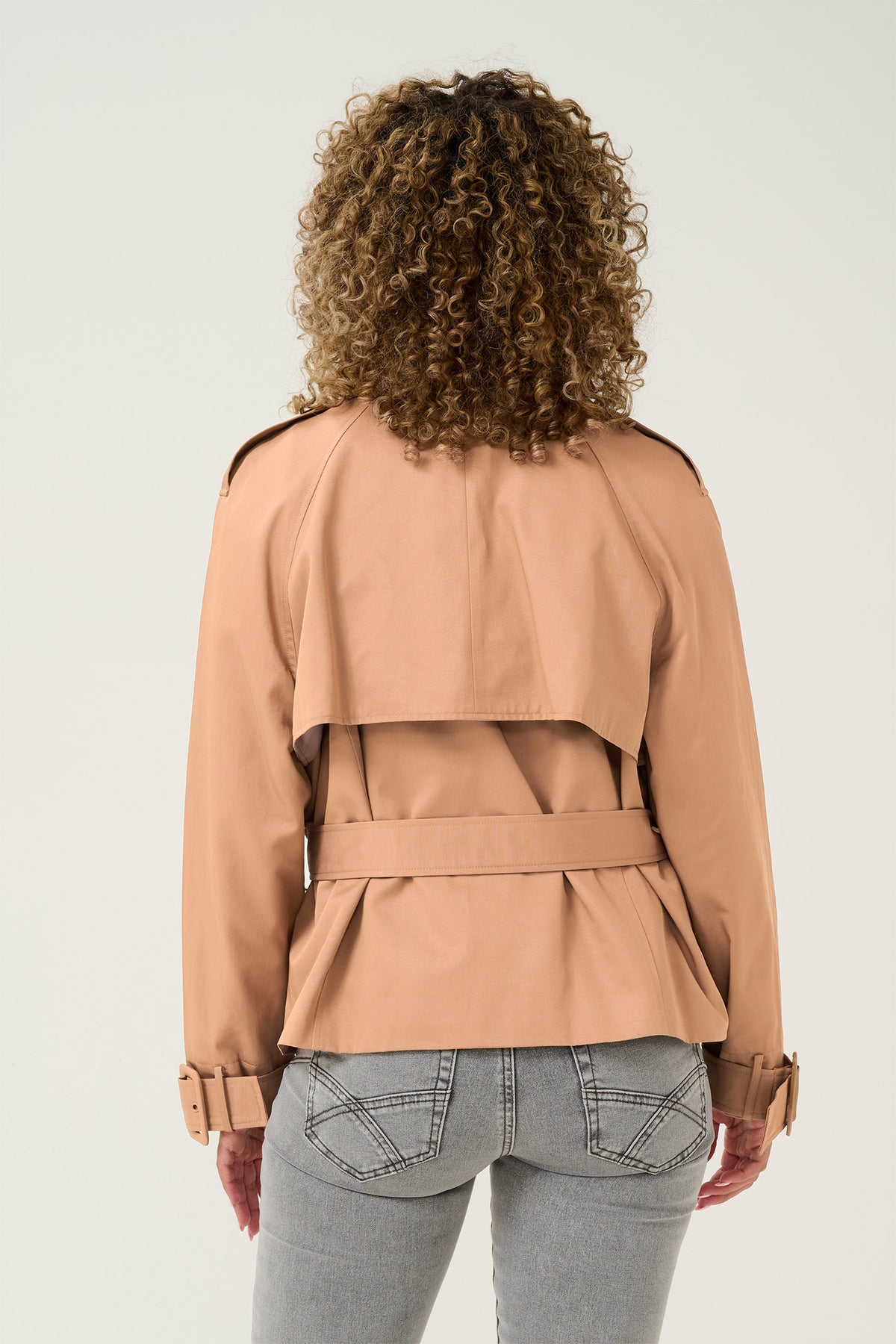 CRRea Crop Trenchcoat Cinnamon Swirl - 10613209