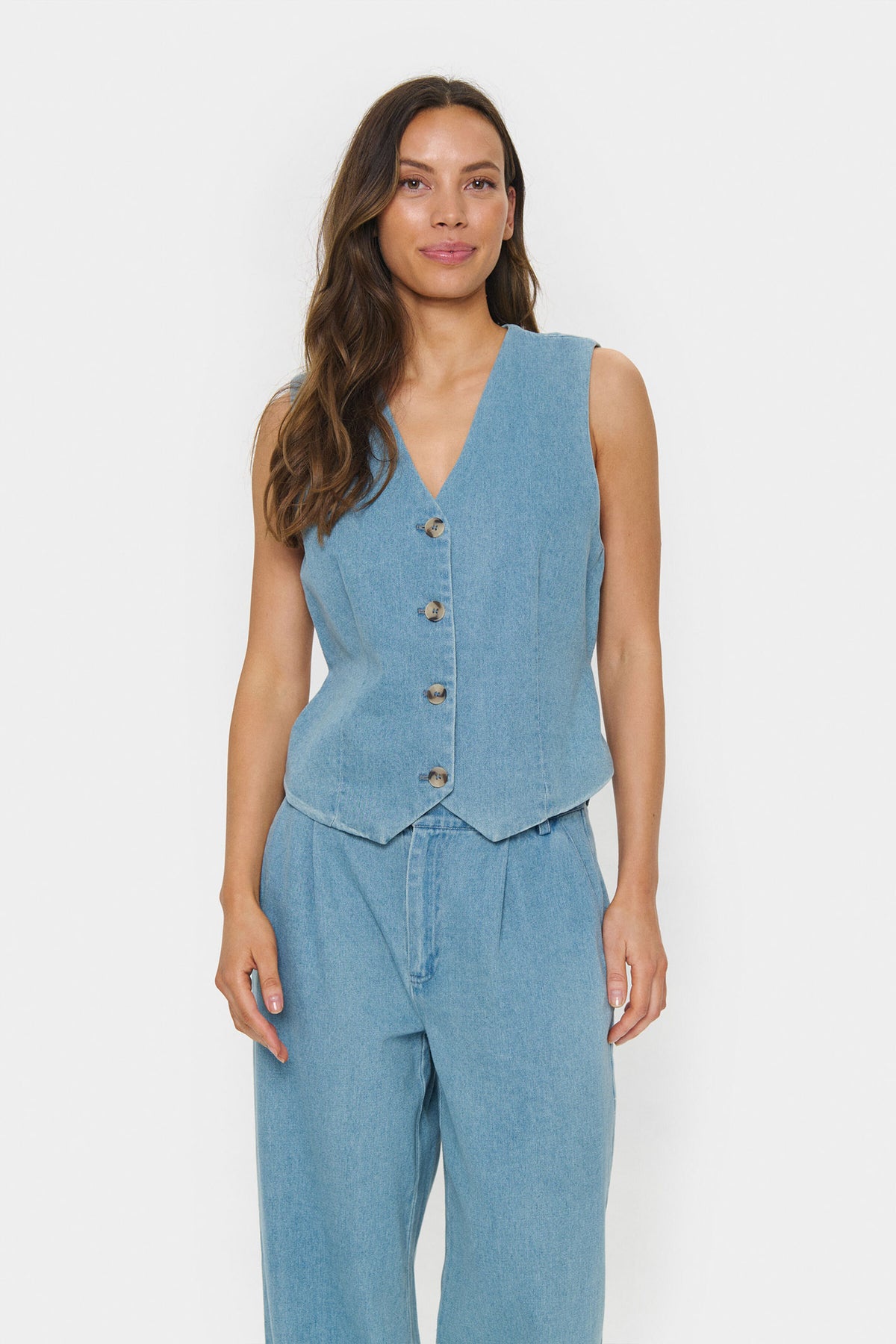 JaclynSZ Vest Smoke Blue - 30513875