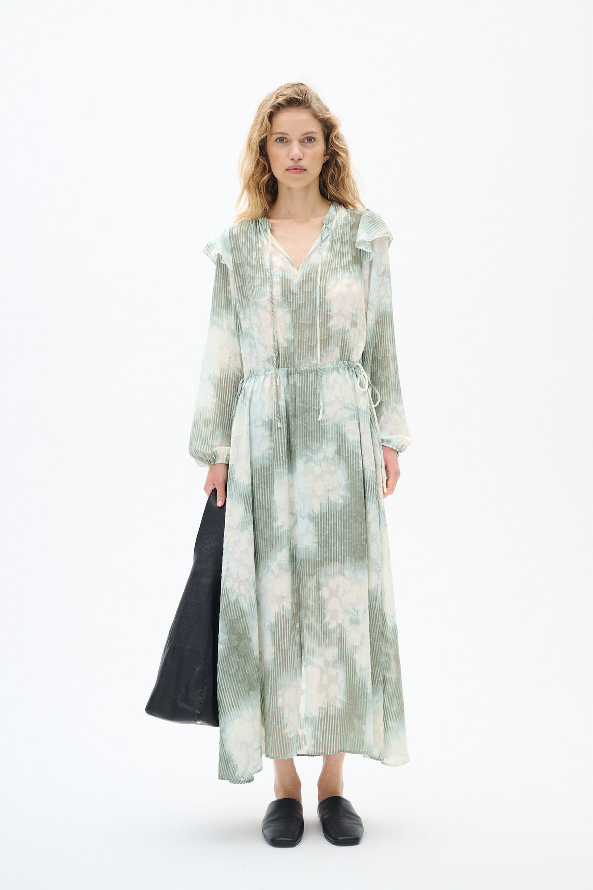 CielleIW Long Dress Green Illuminating Florals - 30110493