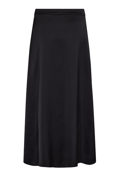 AdnaCC Sateen Skirt 96-Black - 34164 Thumbnail