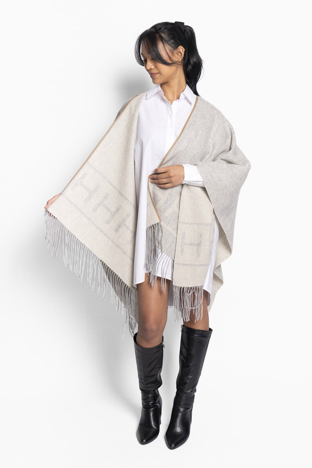 HÉST Shawl 7001 Grey Melange - 2510330252
