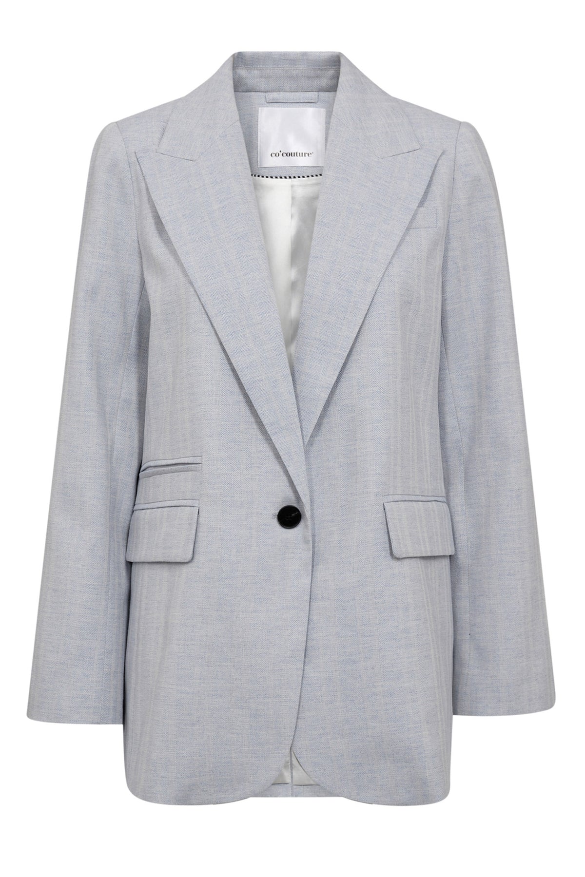 LisaCC Linen Single Blazer 512-Light blue - 30305