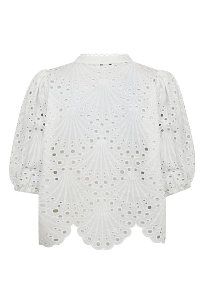 NayaCC Anglaise SS Shirt 4000-White - 35826 Thumbnail
