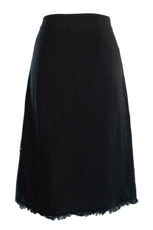 LILA Linen Skirt 9000 Jet Black - 2510150206