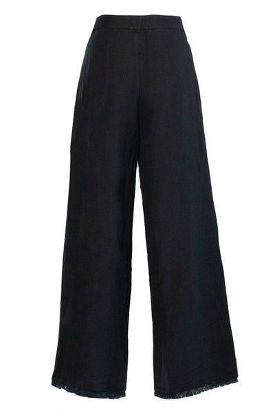 LILA Linen Trousers 9000 Jet Black - 2510230228 Thumbnail