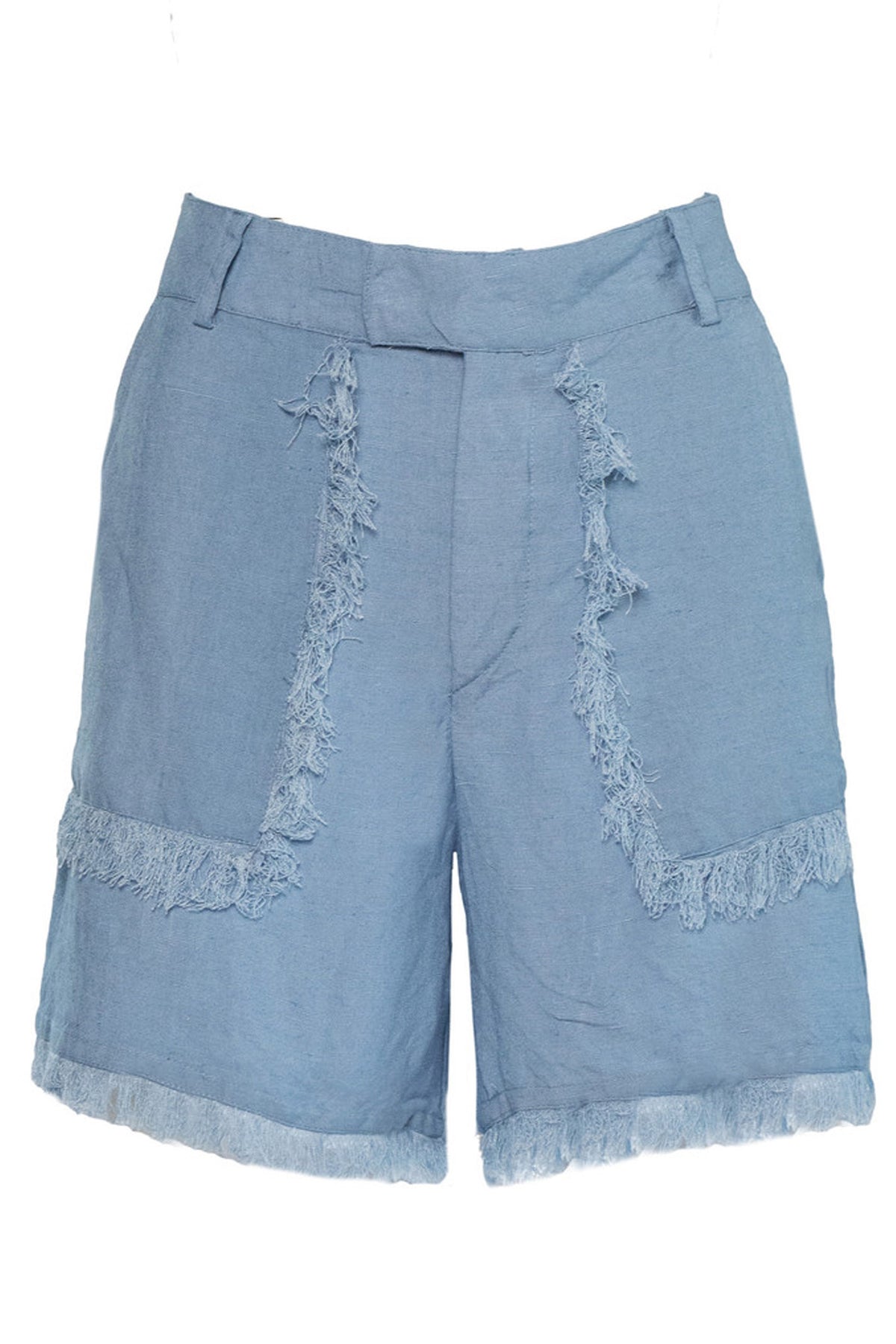 LILA Linen Shorts 4003 Faded Denim - 2510240205