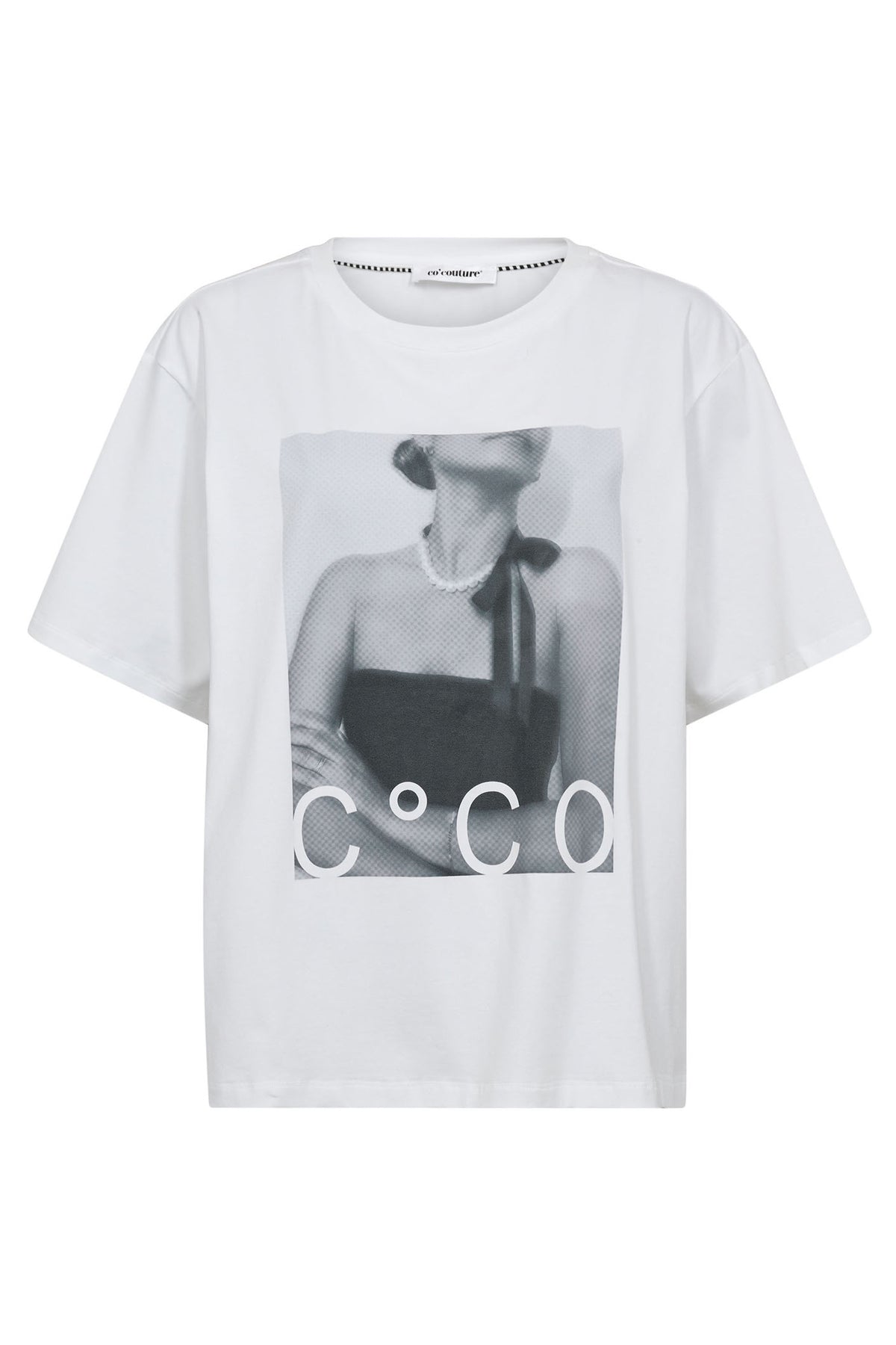 SiaraCC Pearl Necklace Box Tee 4000-White - 33182