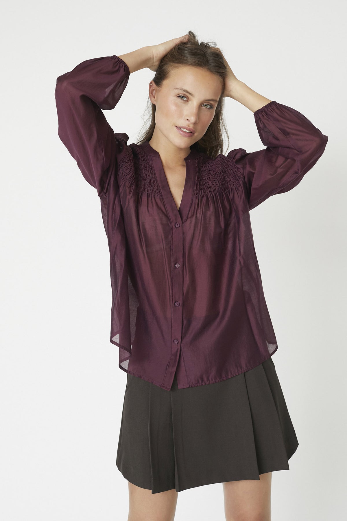 TaffyCC Smock V-Shirt 87-Winered - 35807