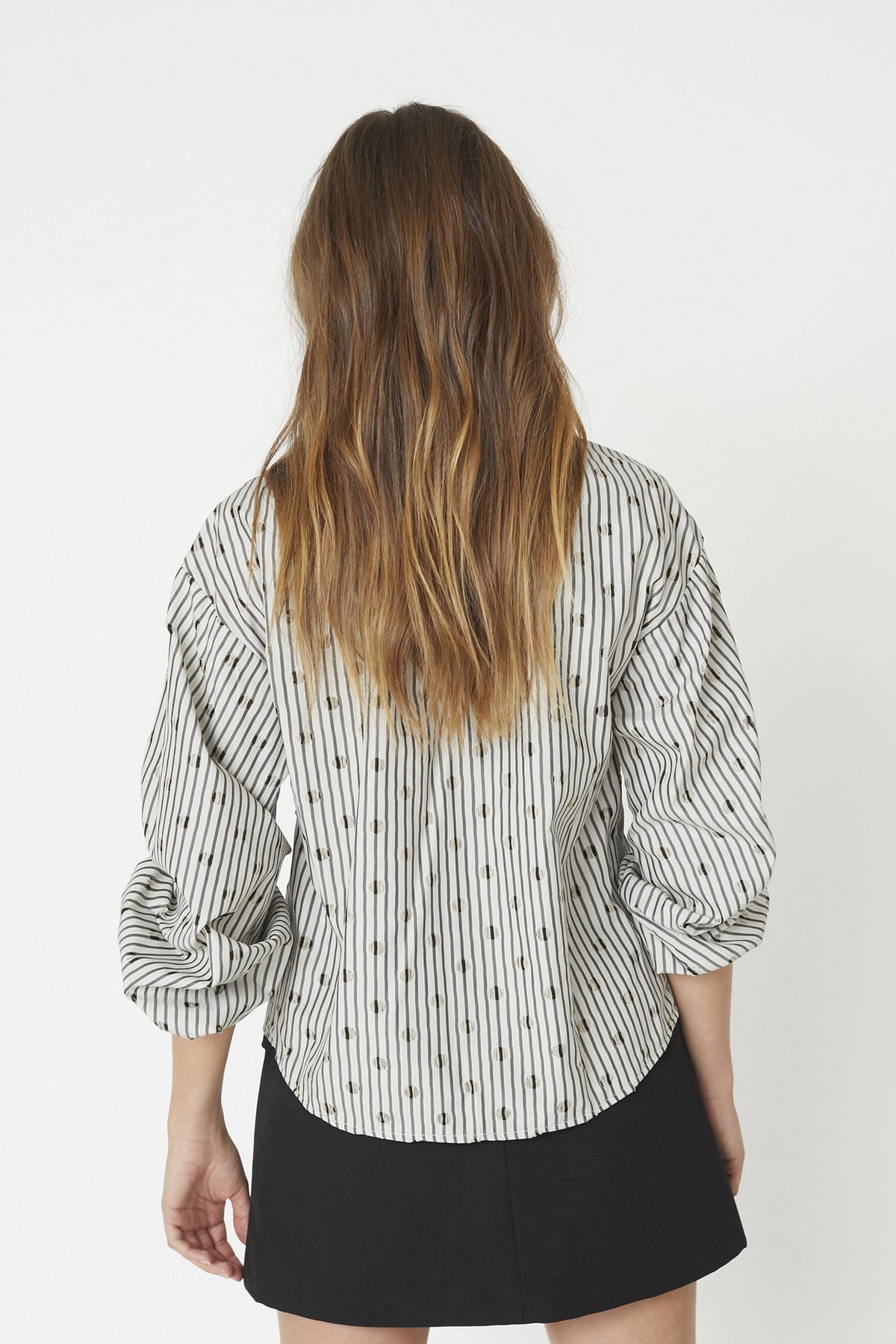TrixieCC Dot Bow Shirt 138-Light Grey - 35872