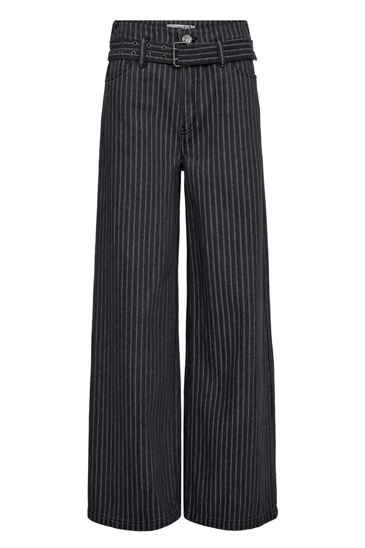 Lou Stripe Belt Jeans DARK GREY - HL10175