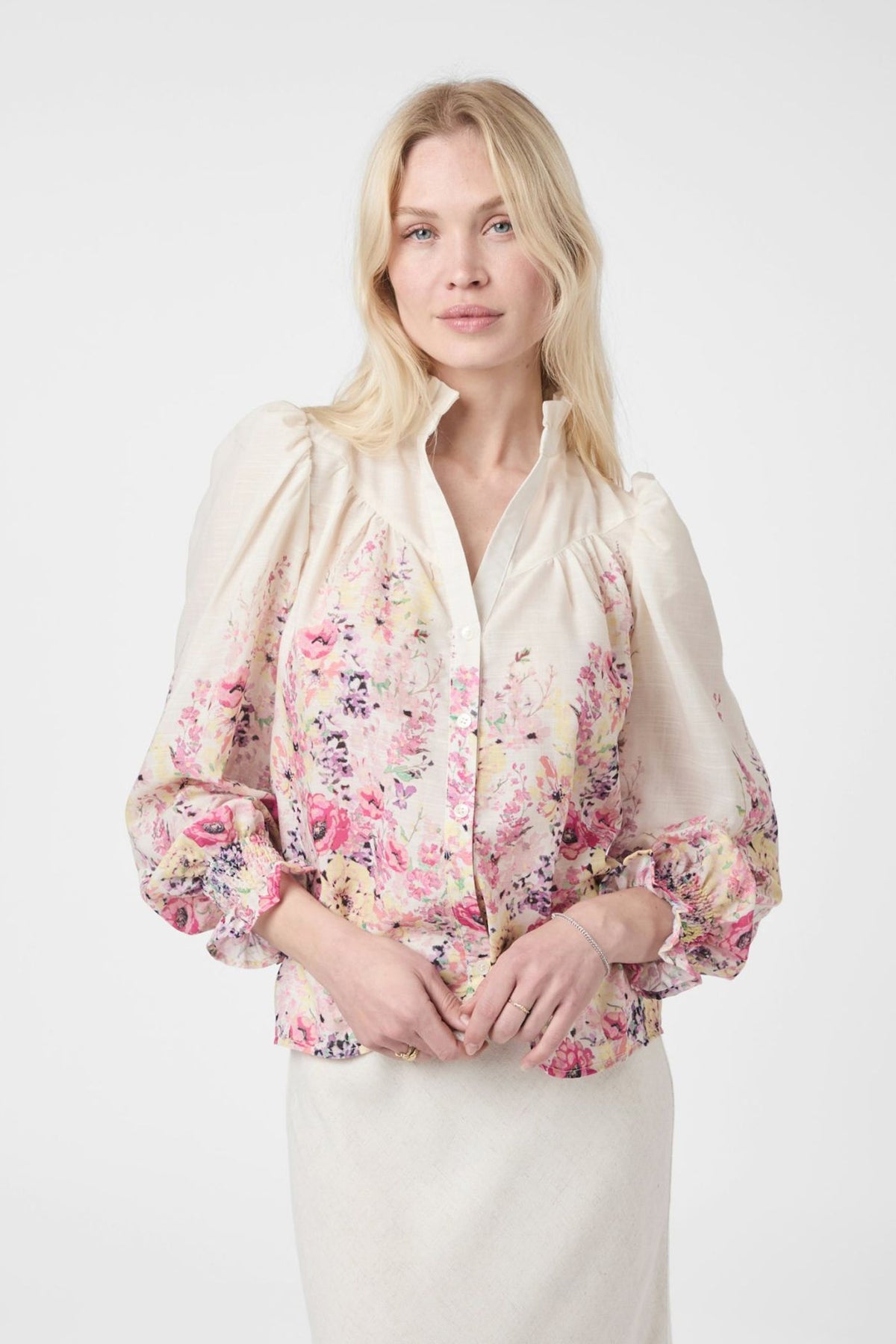CALLOMA FLOWER PRINT IVORY - 166266