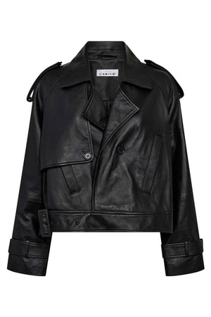 Leather Trench Jacket Black