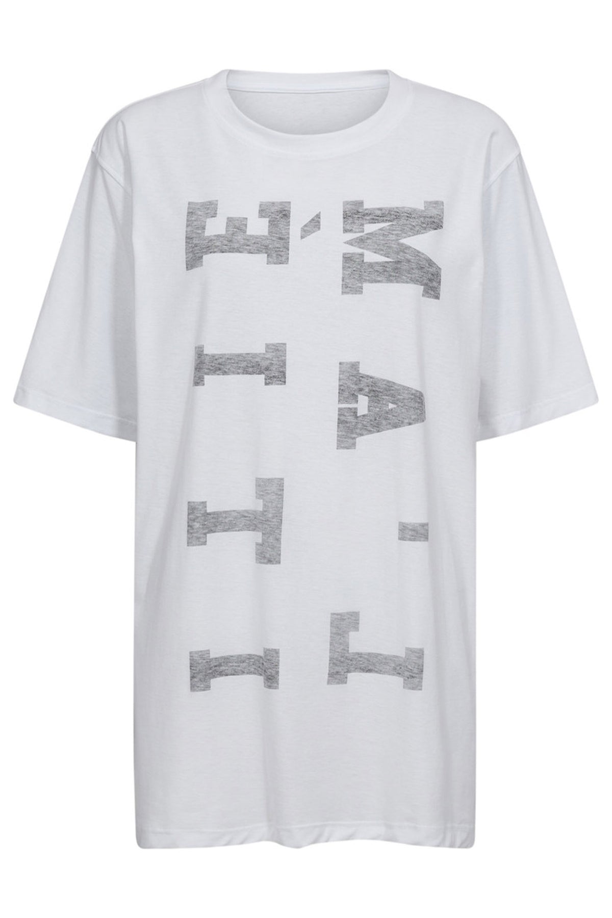 Maxi Reverse Logo Tee White/Black Print - HL10231