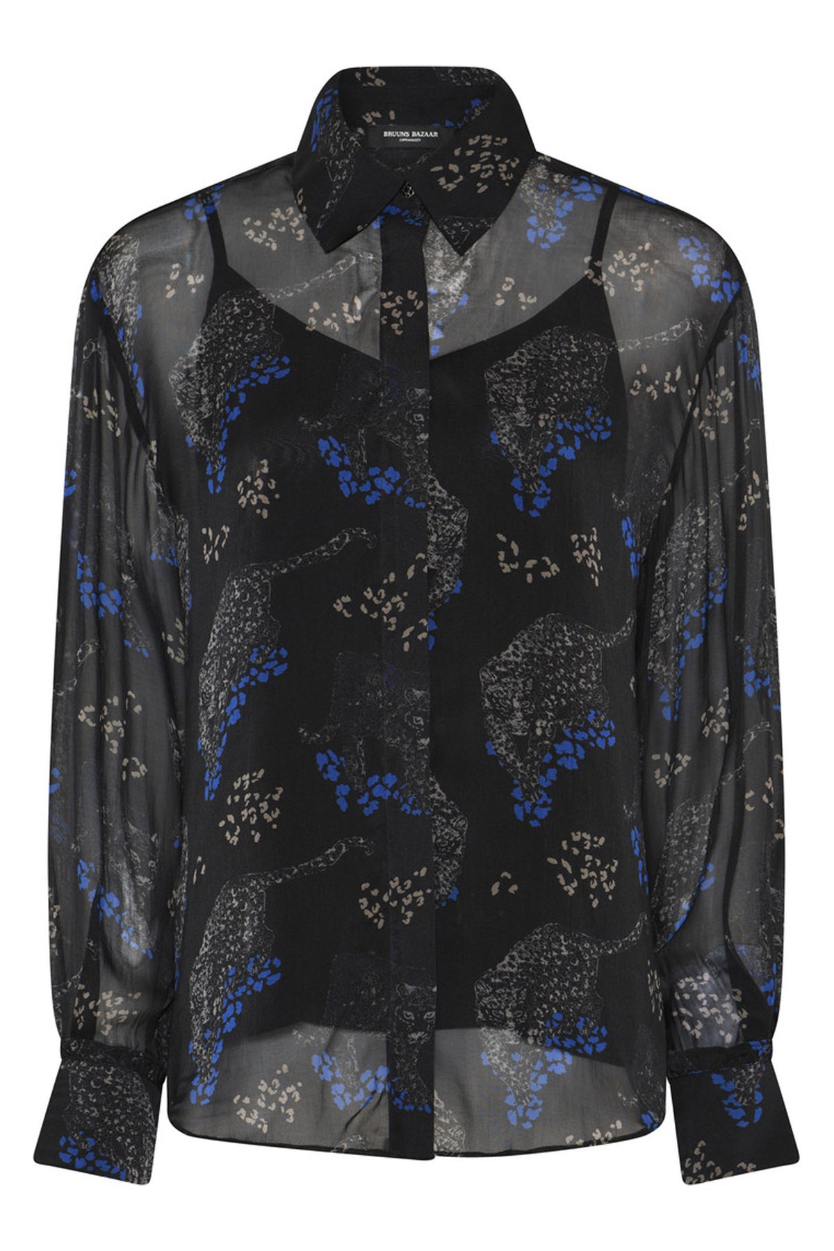 ChionoBBAgata shirt Black Blue leopard print - BBW4616