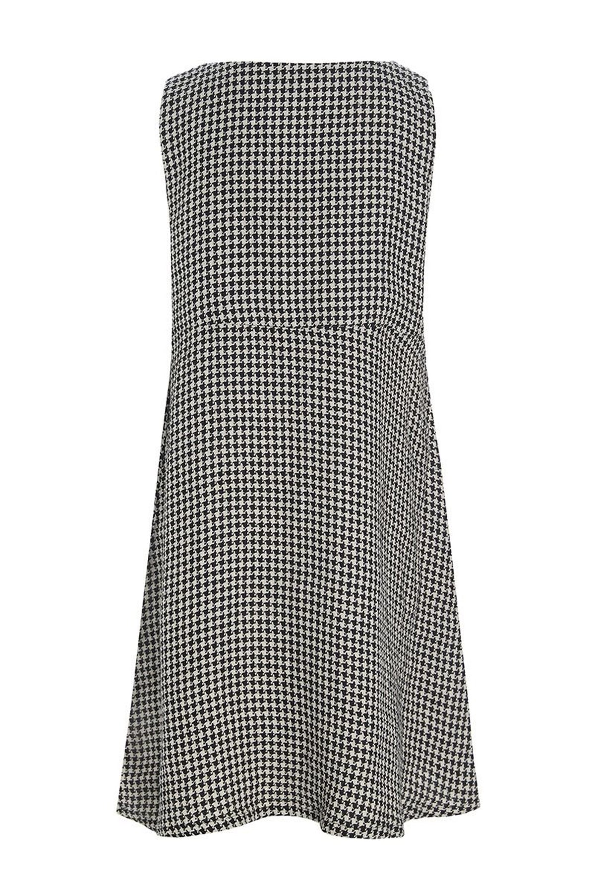 Chesu Ã¦rmelÃ¸s kjole BLACK/IVORY PEPITA - 256-2435-5297