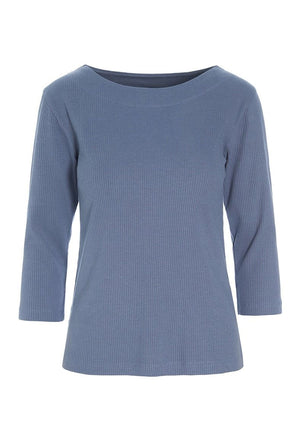 Naibu rib bluse med 3/4 Ã¦rme Moonstone - 256-4079-5085