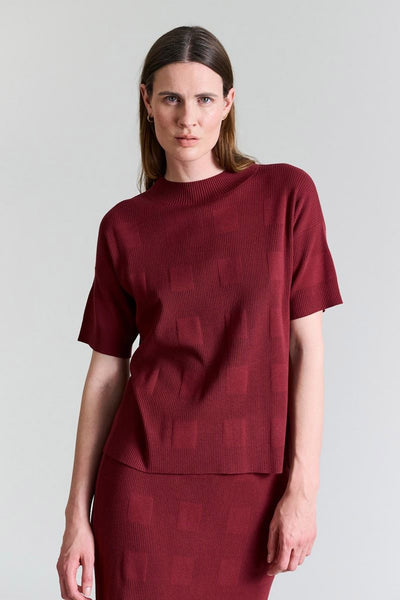 Saku kortÃ¦rmet bluse Maroon - 256-1073-5352 Thumbnail