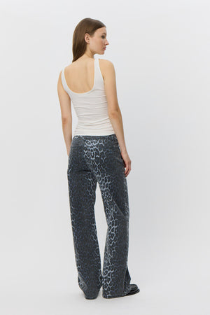 SIENNASW LEOPARD TROUSERS 5036 Blue - SNOS606