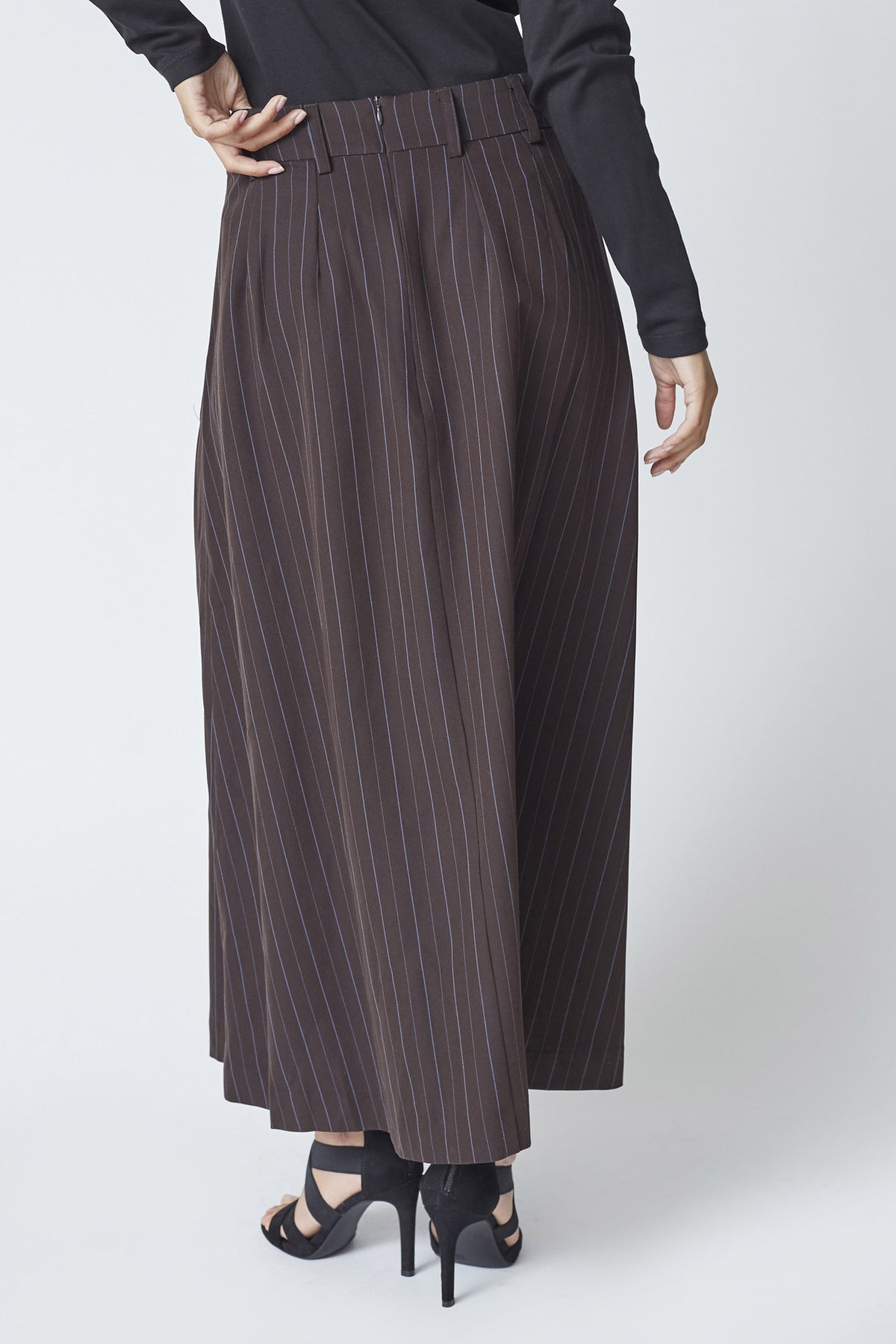 AnyaCC Trinny Pleat Skirt 145-Dark Brown - 44001