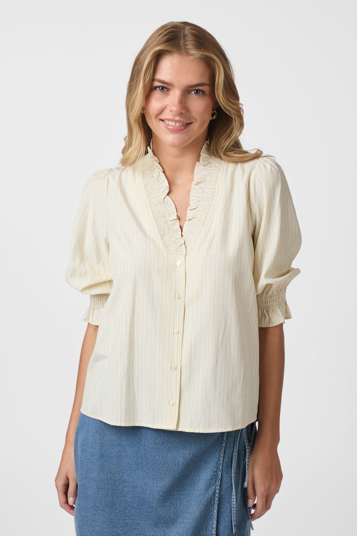 Briony Striped Shirt Light yellow - 165074