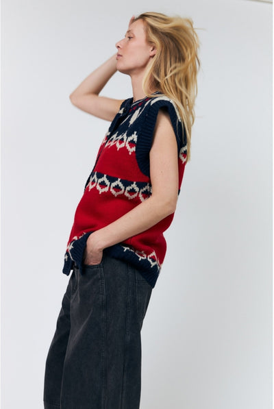 Cleoll Knit Vest Sl Red - 26407-5019 Thumbnail