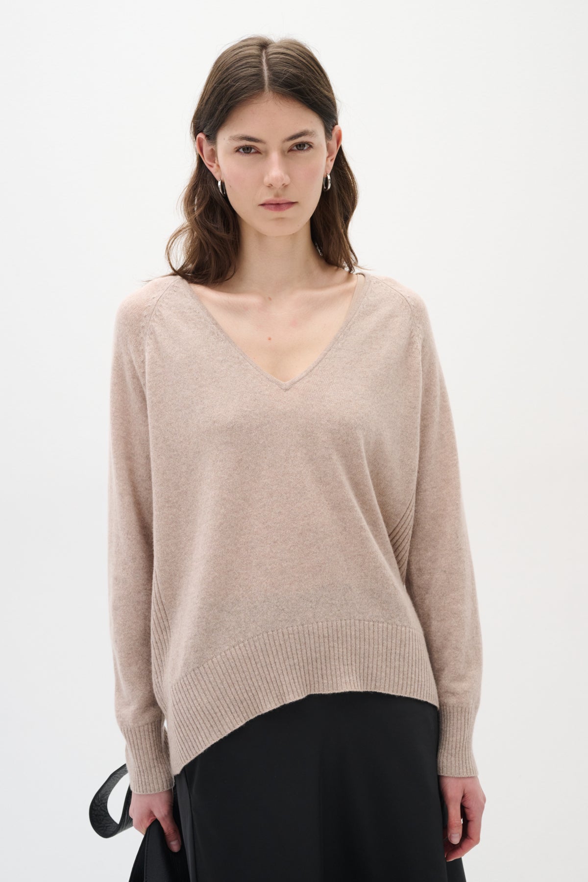 Lukka V-neck Pullover Premium BEIGE MELANGE - 30104240
