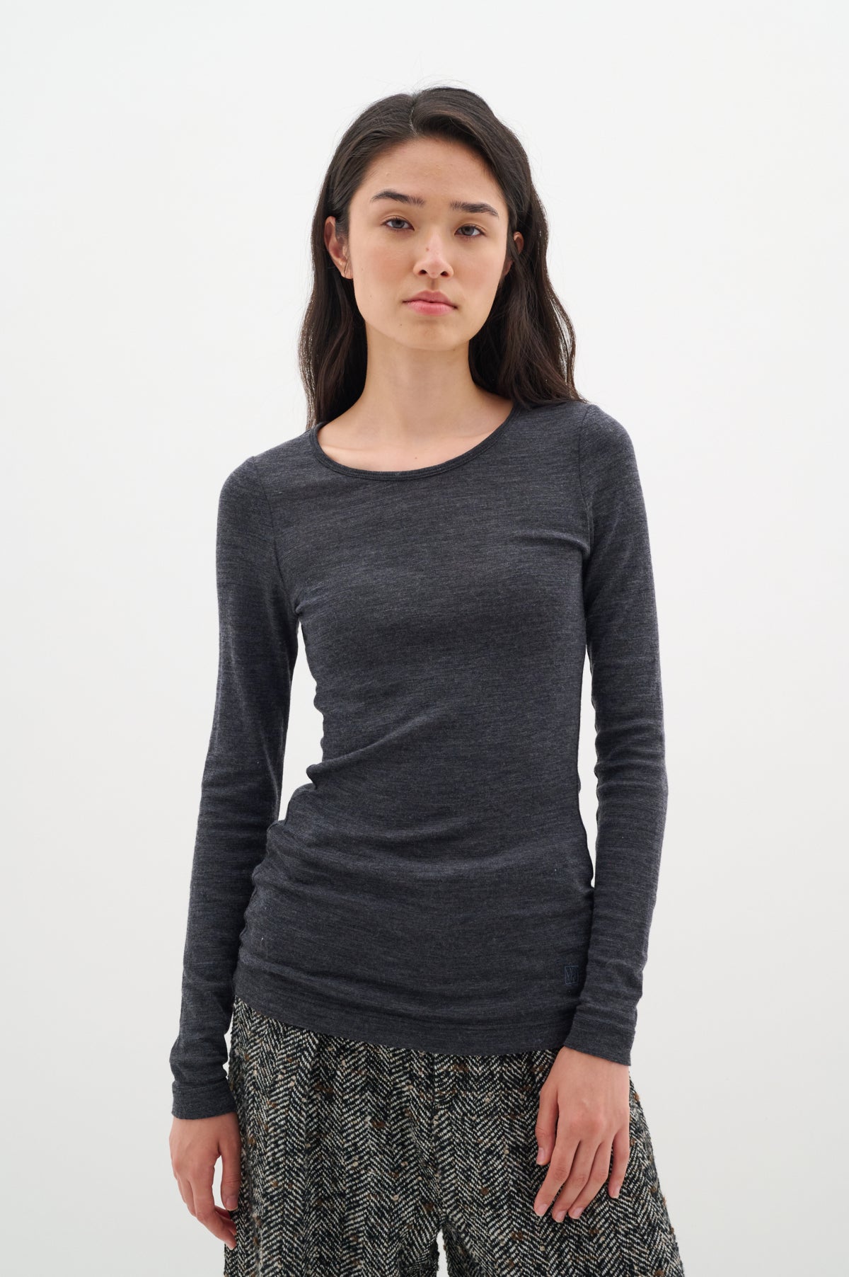 FangIW T-Shirt  LS Granite Melange - 30106096