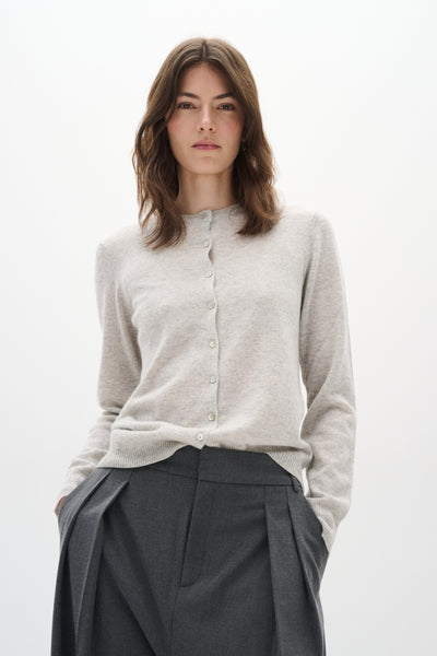 LukkaIW Cardigan New Light Grey Melange - 30107630 Thumbnail
