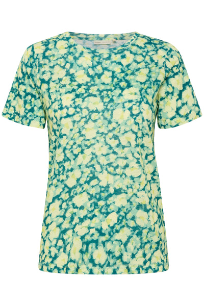 AlmaIW Print Tshirt Green Painted Flower - 30108258 Thumbnail
