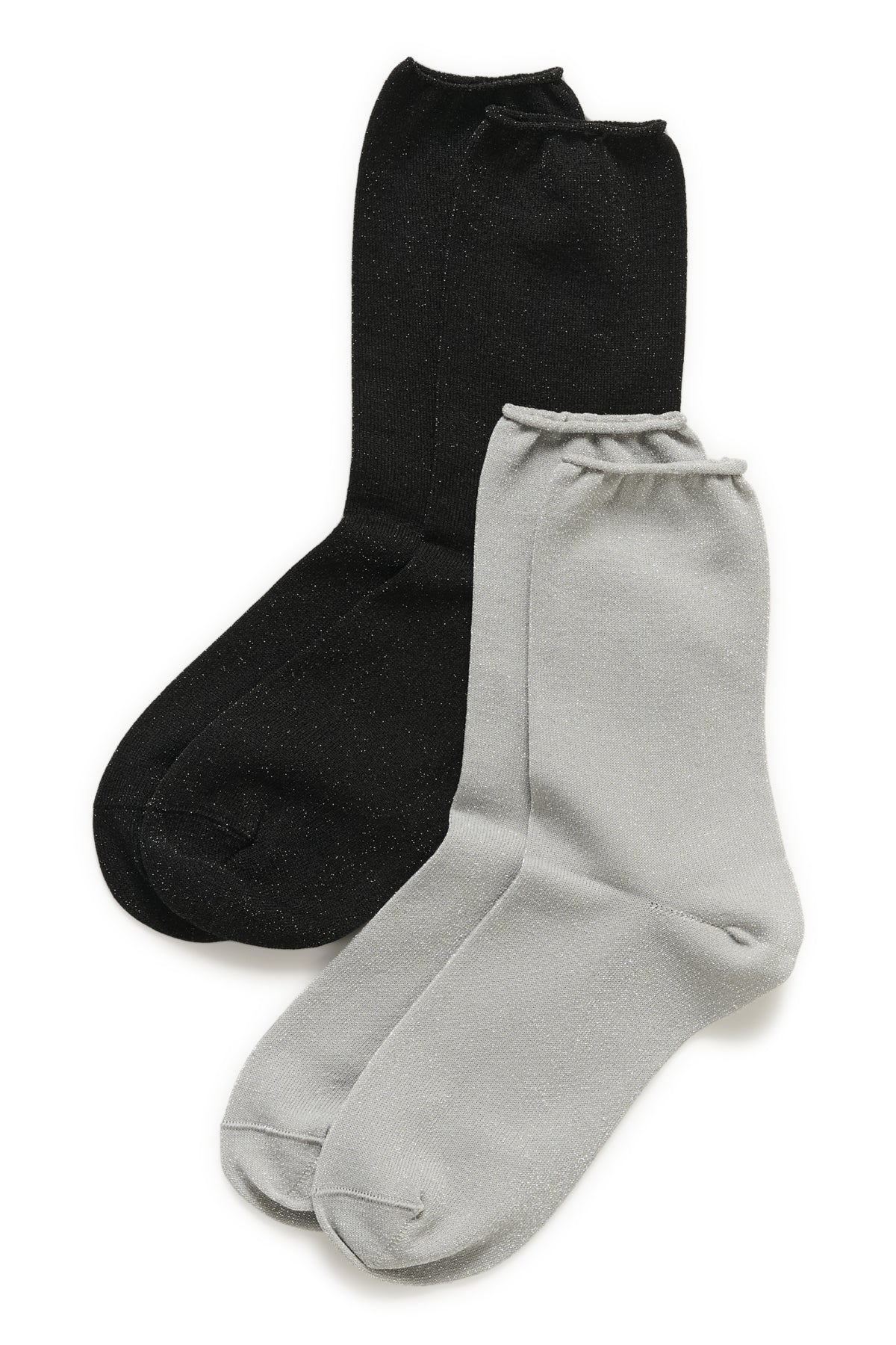 CozyIW Glitter Socks Multi Black/Silver