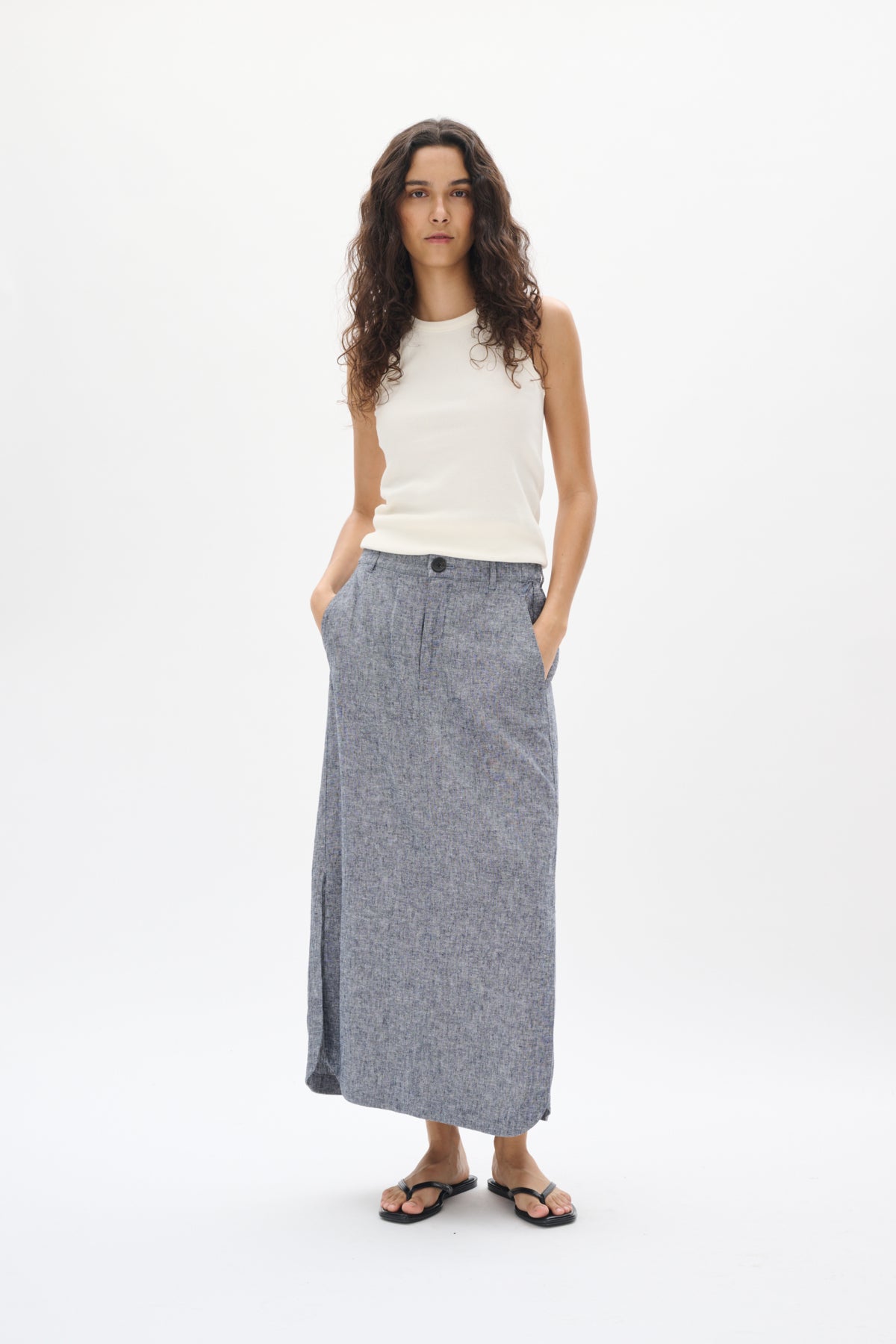 RimoneIW Skirt Marine Blue Melange - 30110364