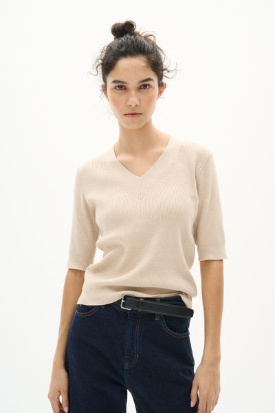 LeenahIW V-Neck Blouse Haze Melange - 1304031 - 30110675 Thumbnail
