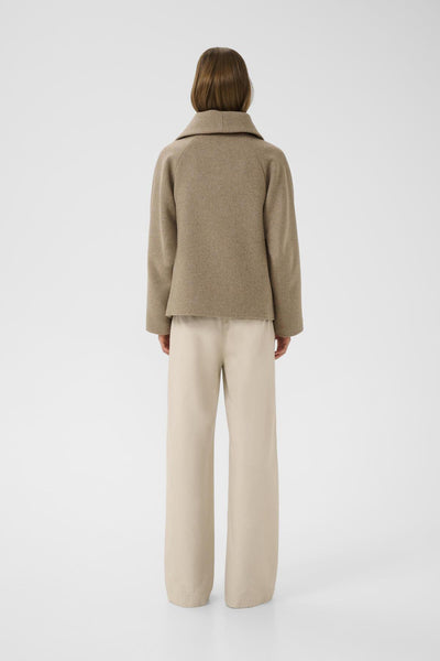 PerryIW Short Coat R Sandy Grey Melange - 30110807 Thumbnail