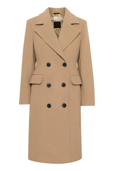ThoraIW Lapel Coat R Tobacco Brown - 30110808 Thumbnail