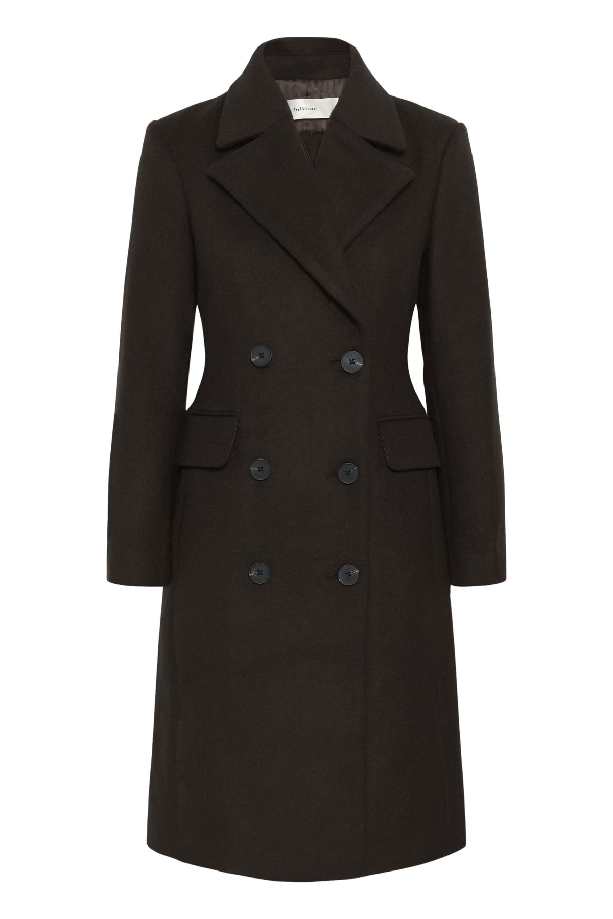 ThoraIW Lapel Coat R Chocolate Brown - 191109 - 30110808
