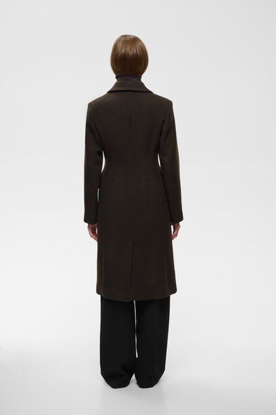 ThoraIW Lapel Coat R Chocolate Brown - 191109 - 30110808 Thumbnail