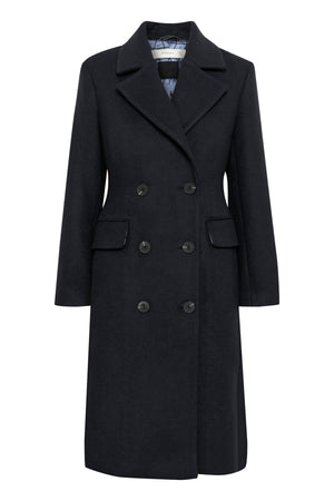 ThoraIW Lapel Coat R Marine Blue - 30110808