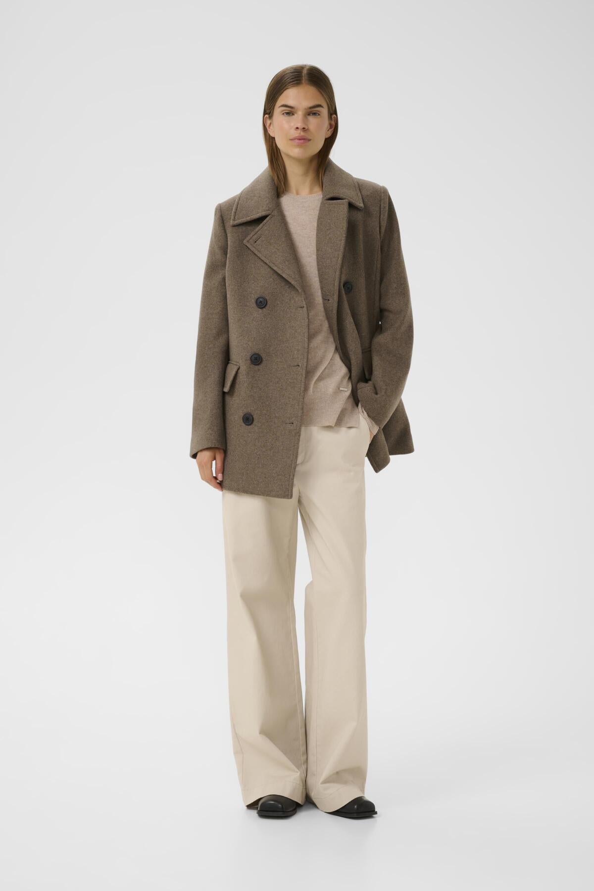 PerryIW Sailor Coat R Mocha Grey Melange - 30110809