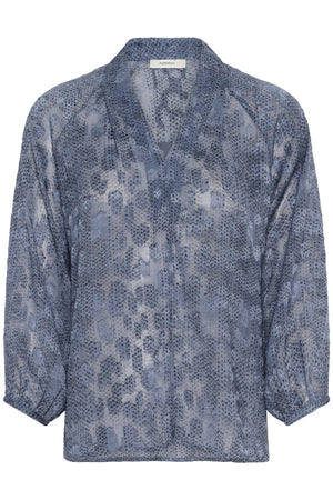 AddisonIW Blouse Dotted Surface Blue - 30110889