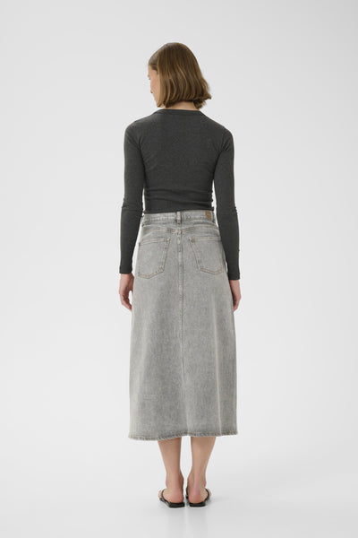 NanasIW Denim Skirt Lgt.Grey Wash Denim - 30111078 Thumbnail