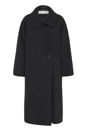 ThoraIW Collar Coat R Dark grey melange - 30111083