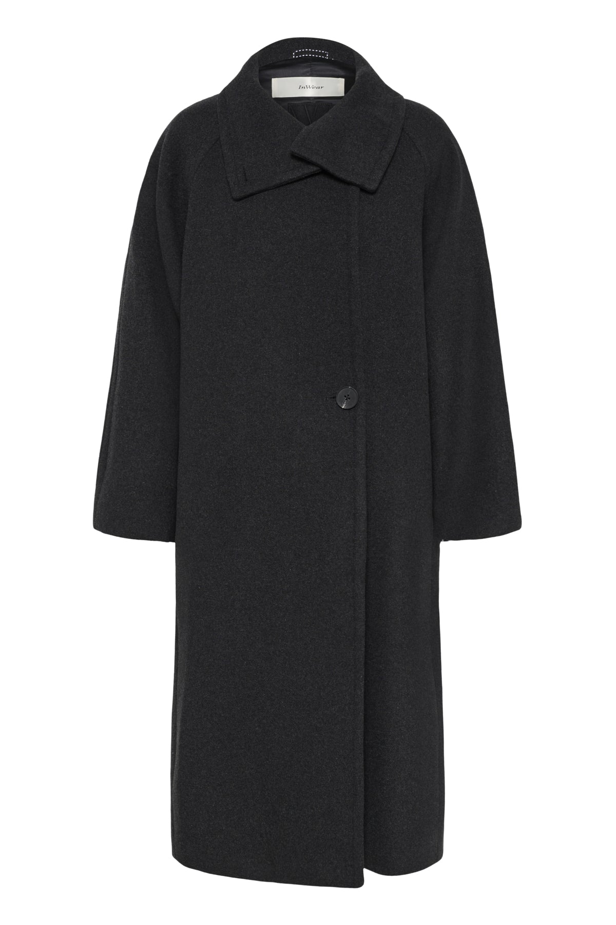 ThoraIW Collar Coat R Dark grey melange - 30111083