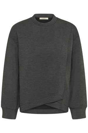 GidaIW Melange Vincent Sweatsh Dark grey melange