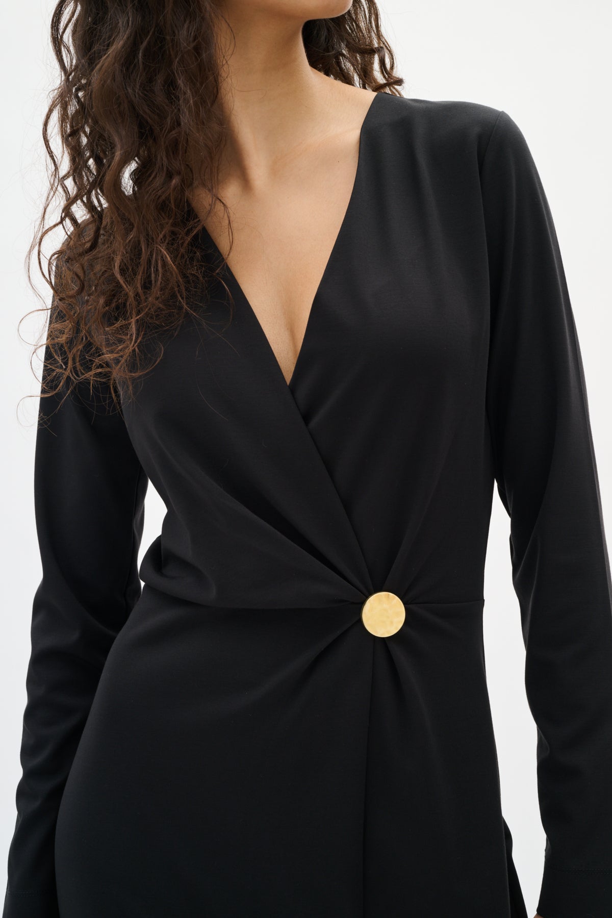 KASEYIW FAKE WRAP DRESS Black - 194008 - 30112119